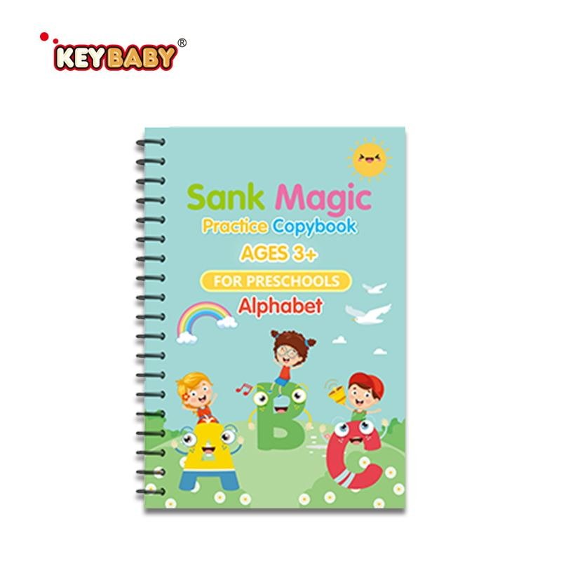 4 pcs Set Magic Practice Copybook 1 Pen 5/10 Refills – English Numbers Calligraphy Activity Books (Reusable) - Image 2