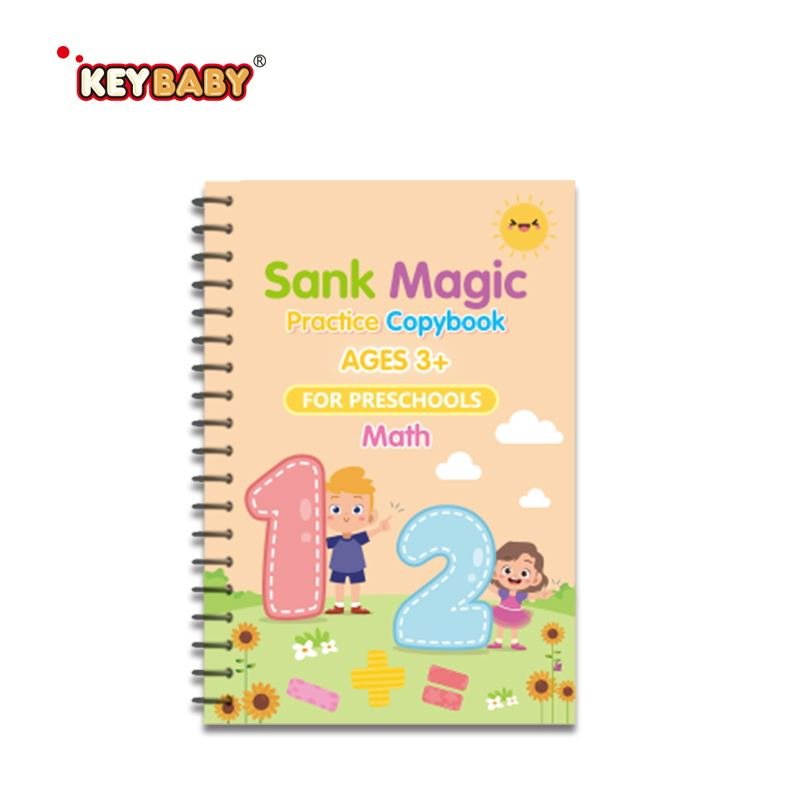 4 pcs Set Magic Practice Copybook 1 Pen 5/10 Refills – English Numbers Calligraphy Activity Books (Reusable) - Image 4