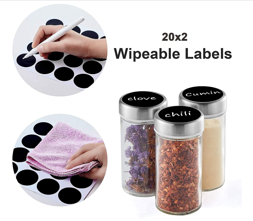 8 Pieces Set of 90ml Glass Seasoning Bottles with Stainless Steel Lids Machine and Logo Techniques Spice Jar Container Rac - Image 5
