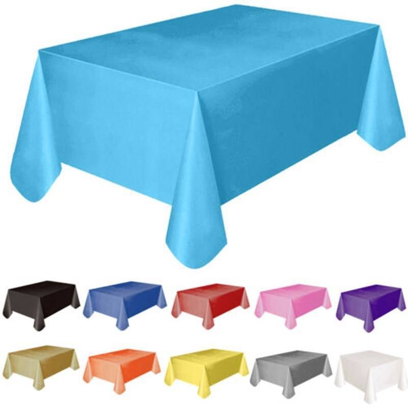 Disposable Rectangular Tablecloth Birthday Party Peva Solid Color 30 Optional Party Decor - Image 2