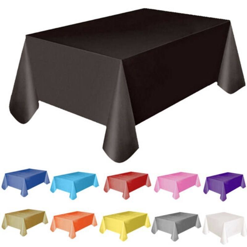 Disposable Rectangular Tablecloth Birthday Party Peva Solid Color 30 Optional Party Decor