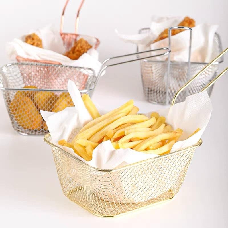 Kitchen Cooking Tool Frying Fries Chips Baskets French Fries Desk Food Presentation Mesh Basket - Image 2