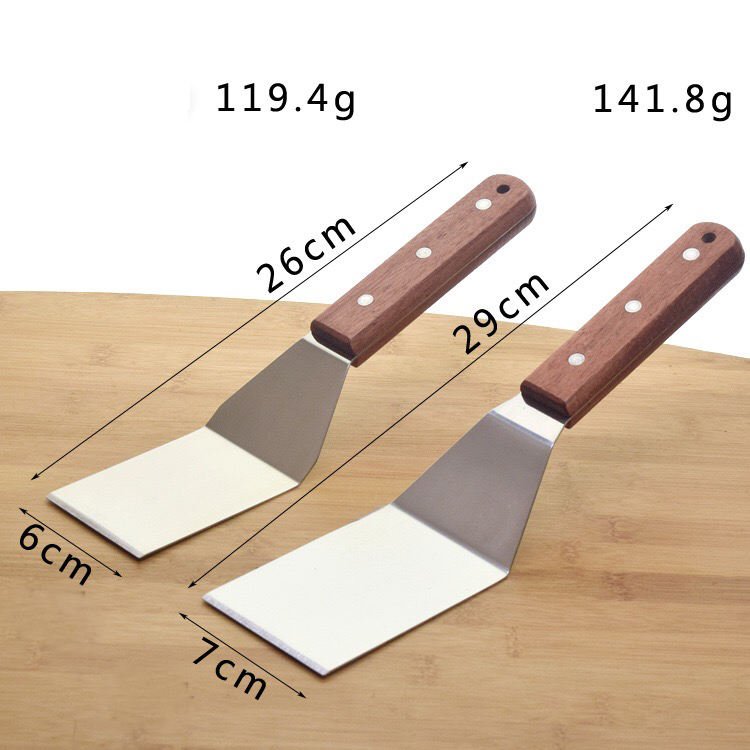 Griddle Spatula Turners Shovel Meat Flipper Grill Spatula Tools with Wooden Handle for BBQ Grill and Flat Top Griddle - Image 3