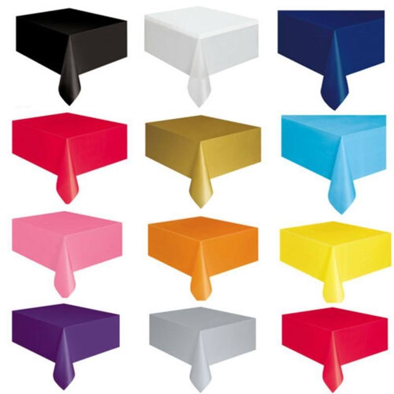 Disposable Rectangular Tablecloth Birthday Party Peva Solid Color 30 Optional Party Decor - Image 3