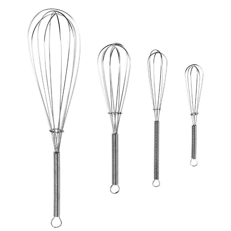 4 Size Premium 430 Stainless Steel Mini Spring Handle Hand Whisk Heat Resistant 8 Wires Manual Egg Whisk Cream Whipper - Image 2