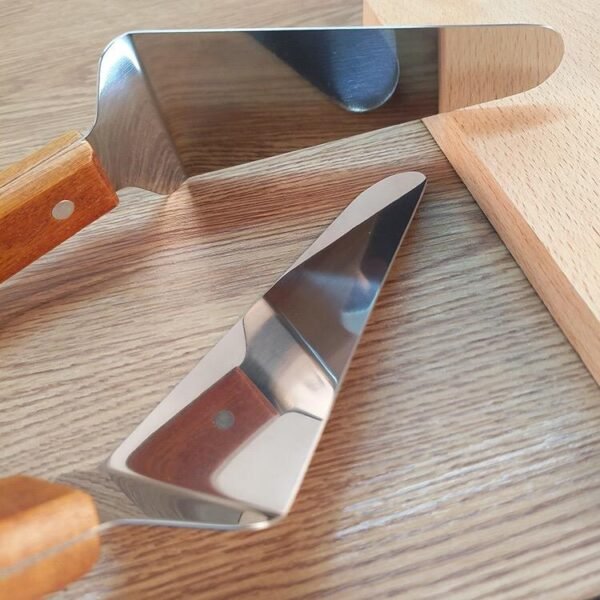 Pizza Server Pie Server Cake Cutter with Wooden Handle for Pizza Pie Brownies Waffles Lasagna and Dough and Cookies