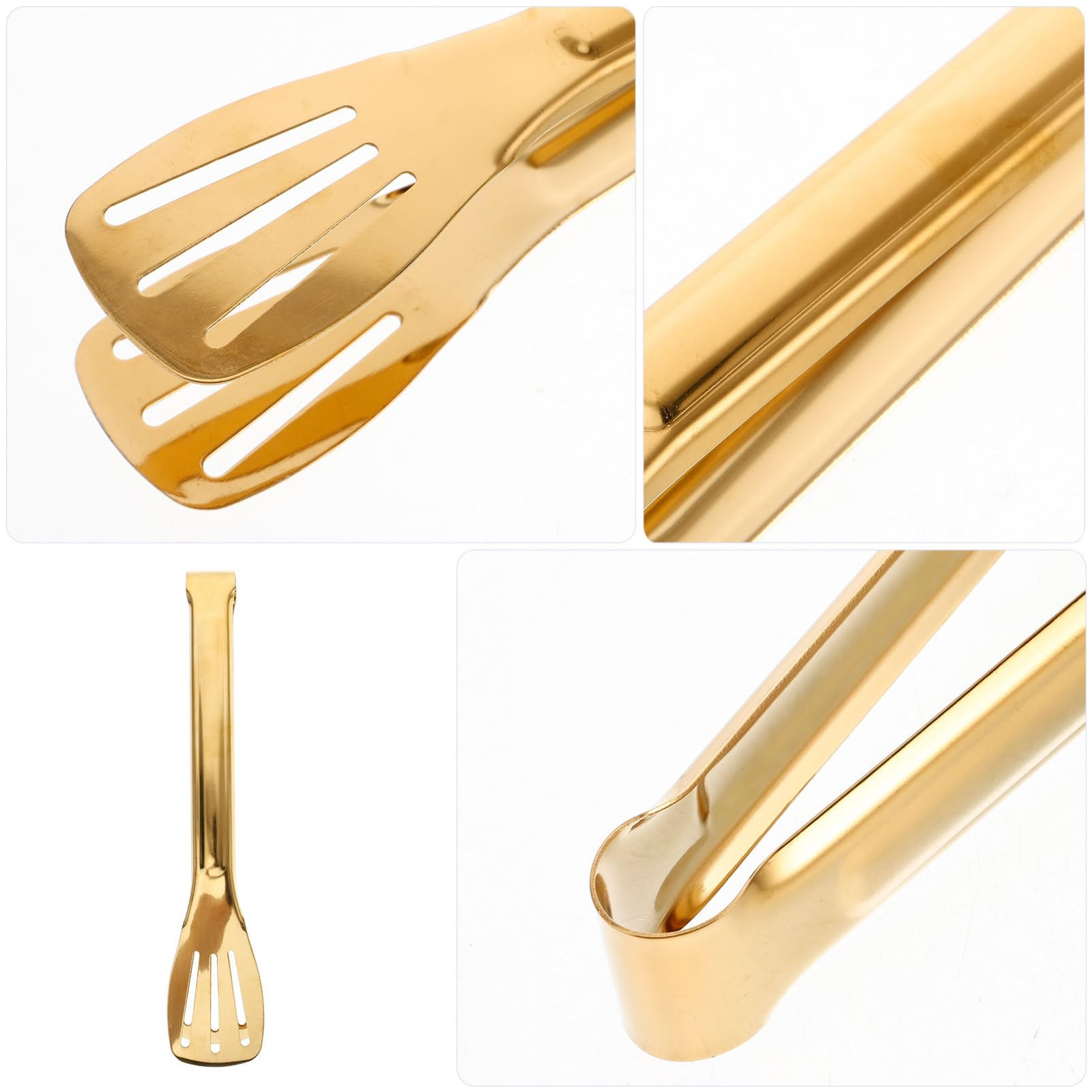 Serving Tongs 6 Pack Tongs for Serving Food, Stainless Steel Buffet Tongs Kitchen Tongs, Small Tongs Gold Tongs Serving Set - Image 3