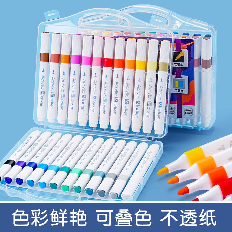 18 Colors Acrylic Water Color Pen Washable Marker for Children's Art Marker Triangular Pen Multi-Color Blending Set Packaging - Image 7
