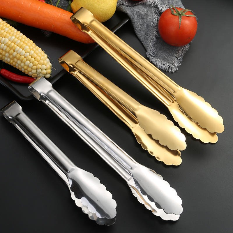 9/12 Inch Stainless Steel Food Tongs Barbecue Gold Tong Bread BBQ Salad Tongs Cook Party Buffet Clip Kitchen Accessories No reviews yet - Image 2