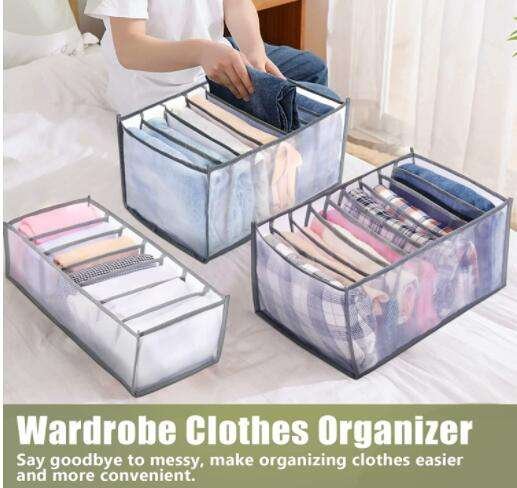 9 Grid Jeans Organizer in the Wardrobe Cloth Organizer Foldable Mesh Nylon Divider Organizers Set Wardrobe Storage Organiser - Image 3
