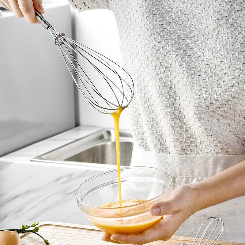 4 Size Premium 430 Stainless Steel Mini Spring Handle Hand Whisk Heat Resistant 8 Wires Manual Egg Whisk Cream Whipper - Image 3