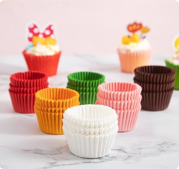 Cupcake Liners Greaseproof Round Baking Cups Wrappers Disposable Mini Muffin Cupcake Baking Mold Colorful Paper Baking Cups