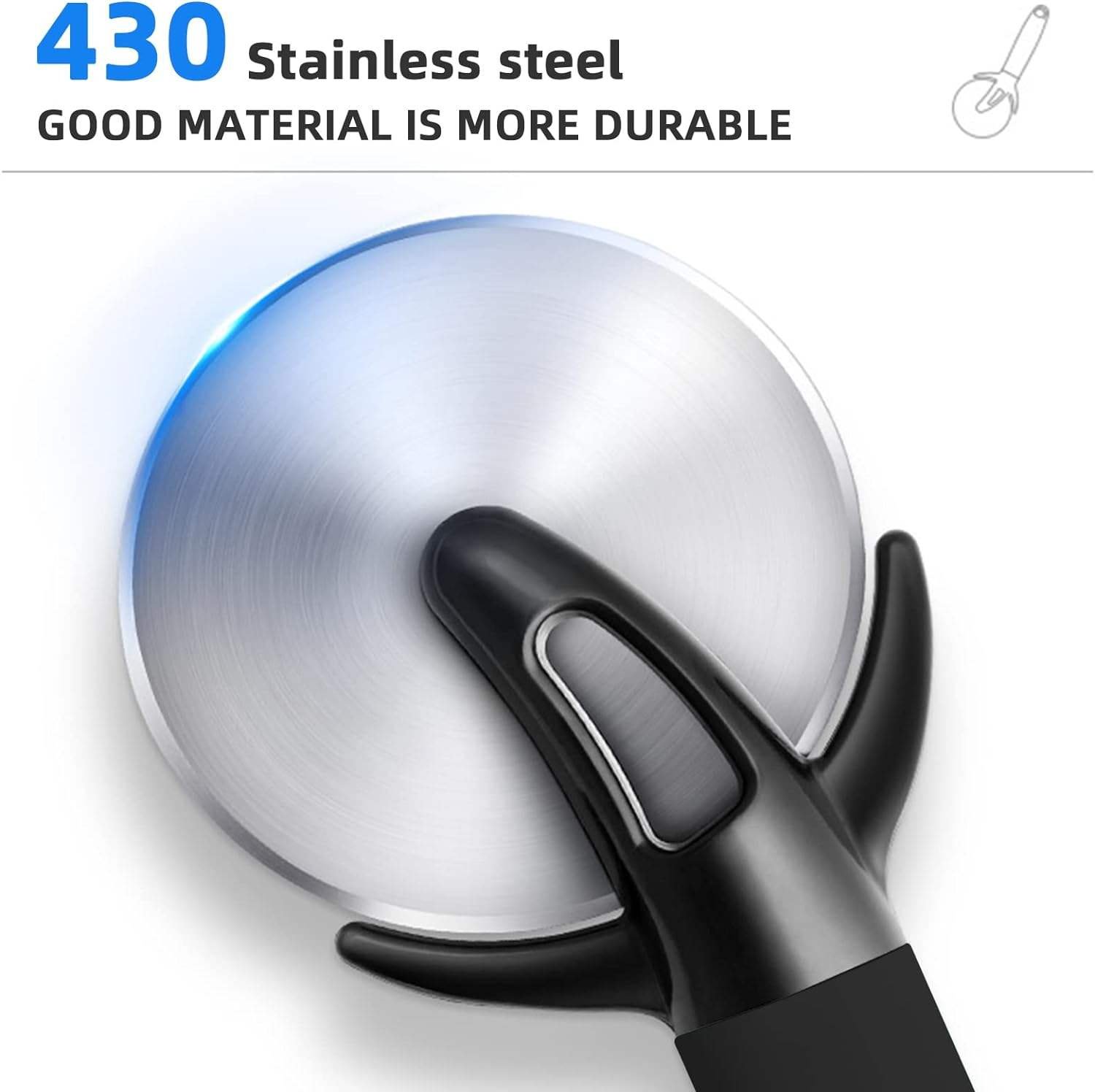 Premium Stainless Steel Pizza Tools Pizza Slicer Portable Rolling Pizza Cutter - Image 3