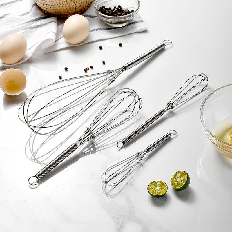4 Size Premium 430 Stainless Steel Mini Spring Handle Hand Whisk Heat Resistant 8 Wires Manual Egg Whisk Cream Whipper - Image 4