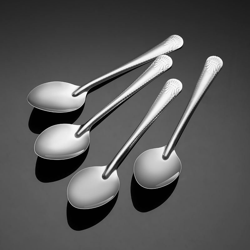 Stainless Steel Dinning Spoon Fruit Salad Yogurt Honey Ice Cream Spoon for Home and Restaurant