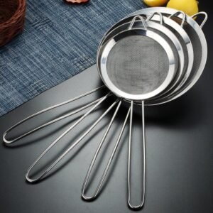 Food Stainers, Fine Mesh Stainless Steel Strainer, Premium Quality Colander Sieve and Sifters Crafted Best for Kitchen, Tea, Jui