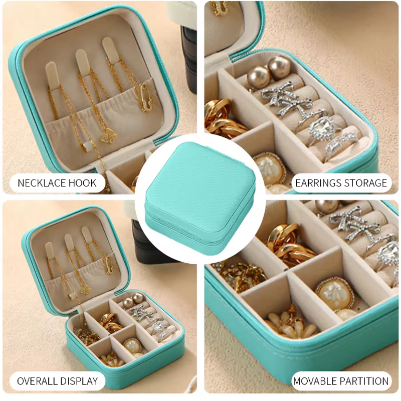 Jewellery Travel Case Portable Ring Earring Necklace Storage Organizer Custom Pu Leather Small Mini Jewelry Boxes - Image 4