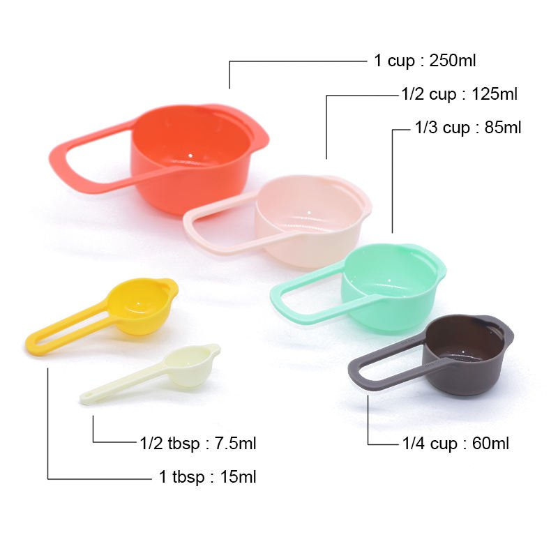 Kitchen Plastic Measuring Cups and Spoons Set Liquid Measuring Cooking Baking Tool - Image 5