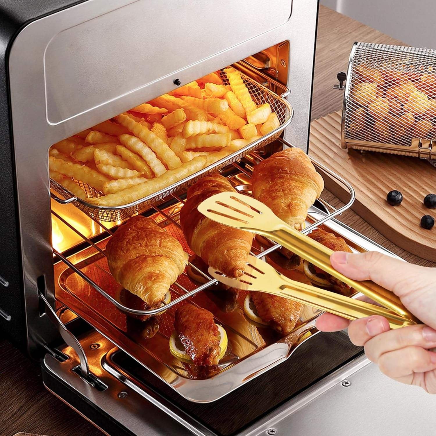 Serving Tongs 6 Pack Tongs for Serving Food, Stainless Steel Buffet Tongs Kitchen Tongs, Small Tongs Gold Tongs Serving Set - Image 6