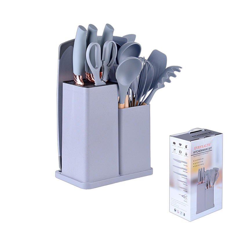 19-Piece Stainless Steel and Wood Handle Silicone Kitchen Cooking Utensil Set for Home and Professional Use Metal Utensils - Image 7