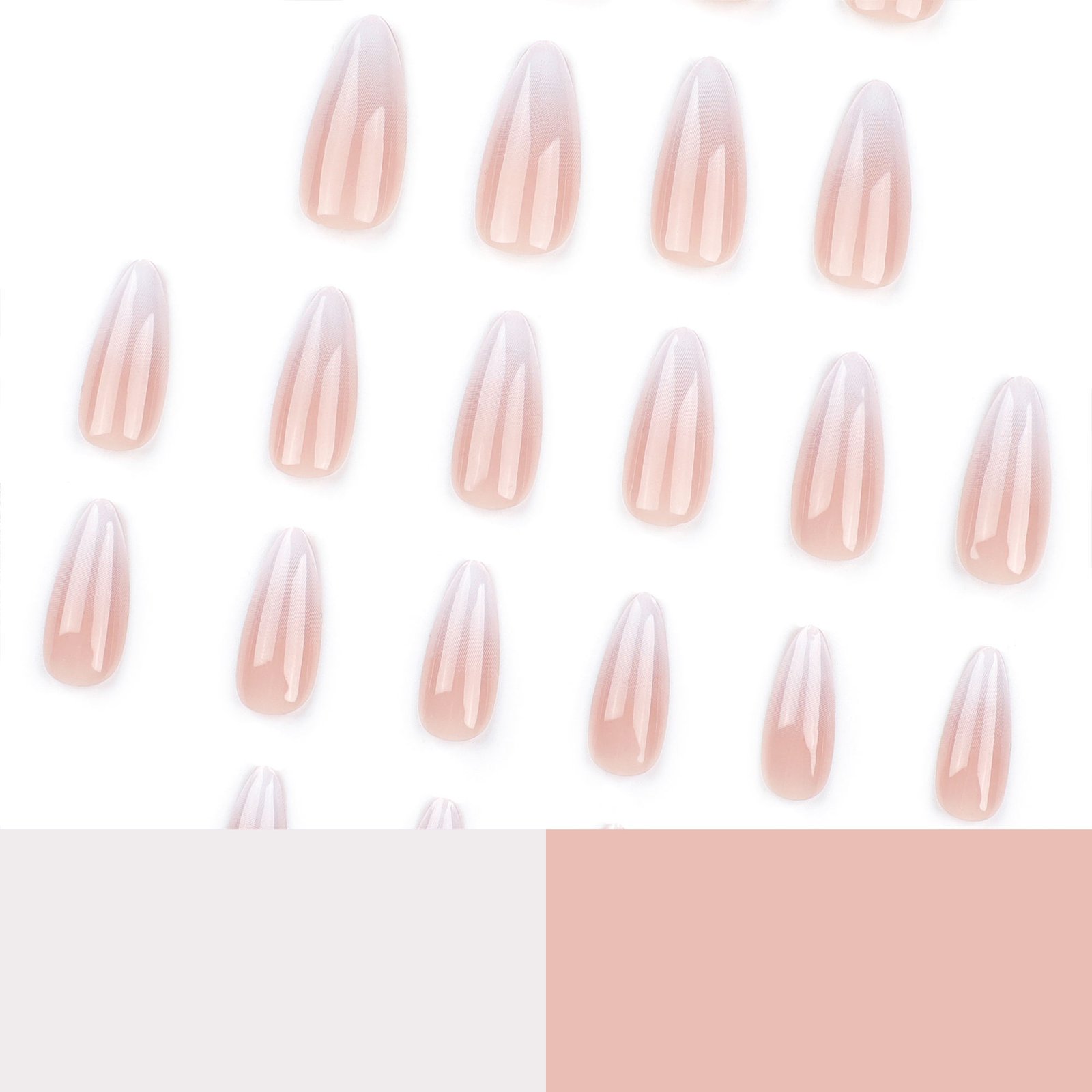 Solid White Color Private Label Short Round Salon Press on Nails Fake Artificial Fingernails Gradient Nails Press Ons - Image 2
