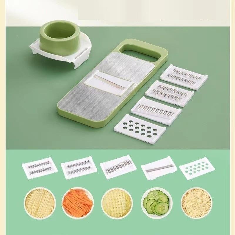 5 in 1 Multi Blade Potato Veggie Cutter Julienne Shredder Green Vegetable Slicer Kitchen Gadgets - Image 4