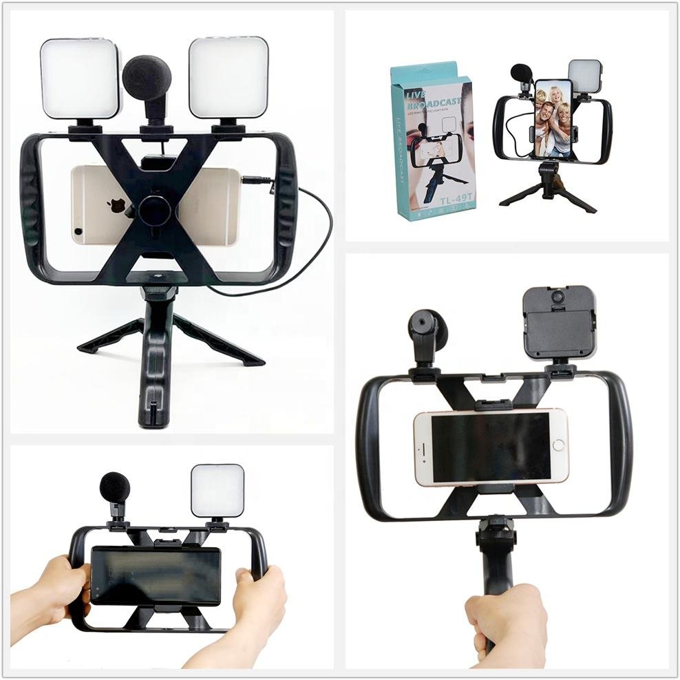 Hot Sale Led Vlogging Kit Selfie Light Kit With Microphone Fill Light 4 in 1 Tripod Stand Set for Smartphone Live Broadcast - Image 3