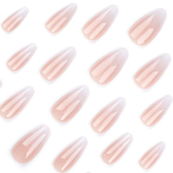 Solid White Color Private Label Short Round Salon Press on Nails Fake Artificial Fingernails Gradient Nails Press Ons