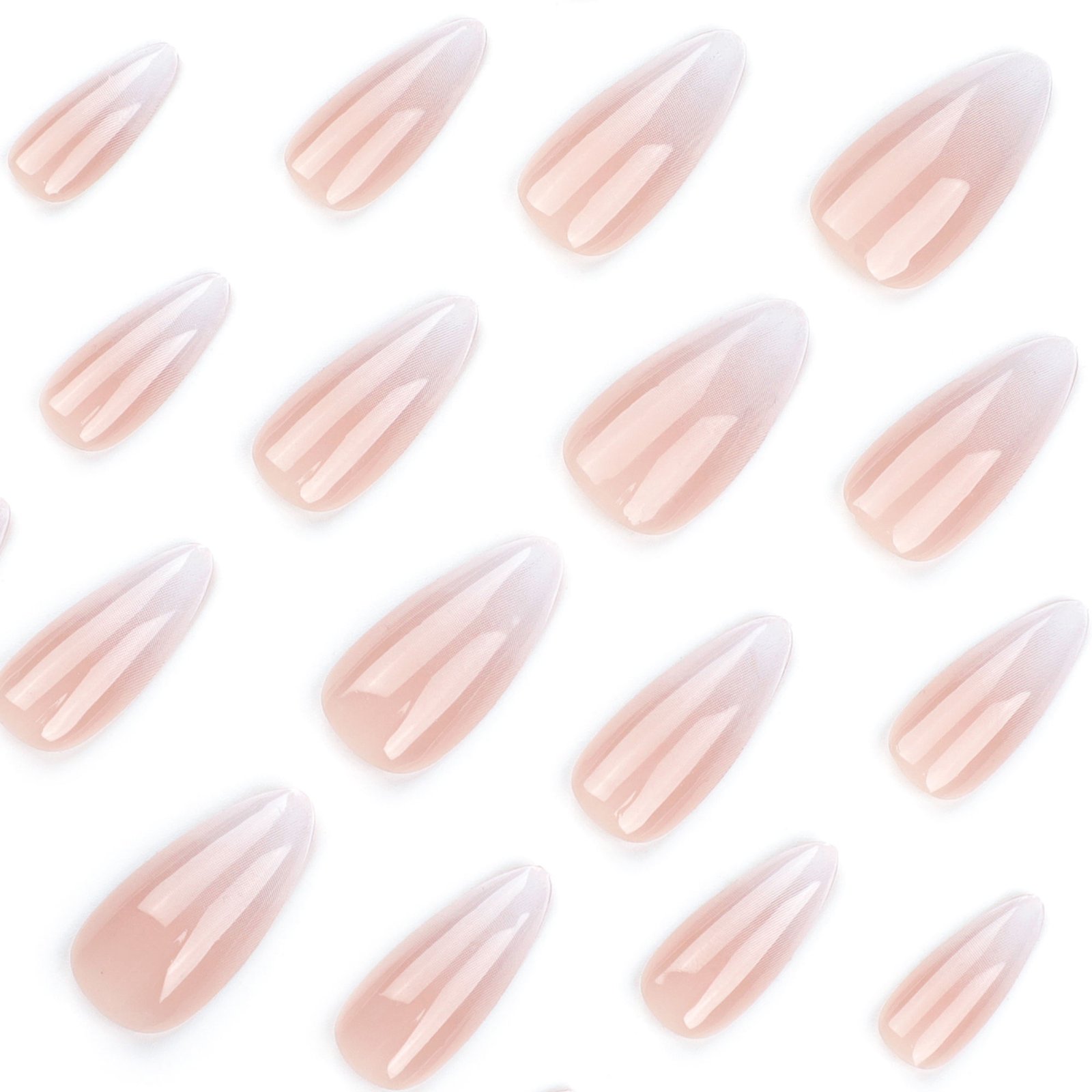 Solid White Color Private Label Short Round Salon Press on Nails Fake Artificial Fingernails Gradient Nails Press Ons